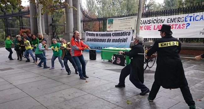 Acción realizada este sábado en Madrid. Foto: Alianza por el Clima ©