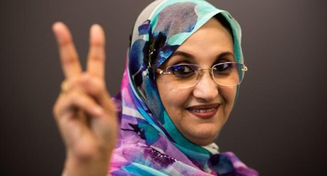 Aminatou Haidar. Foto: @ECSSAHARAUI