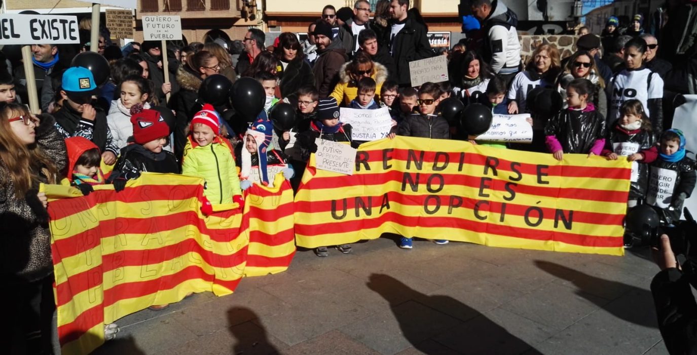 Manifestación en Andorra por el futuro de las Cuencas Mineras. Foto: @TeruelExiste_