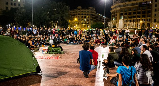 L'acampada a la plaça de Catalunya. Foto: Anna Celma (La Directa)