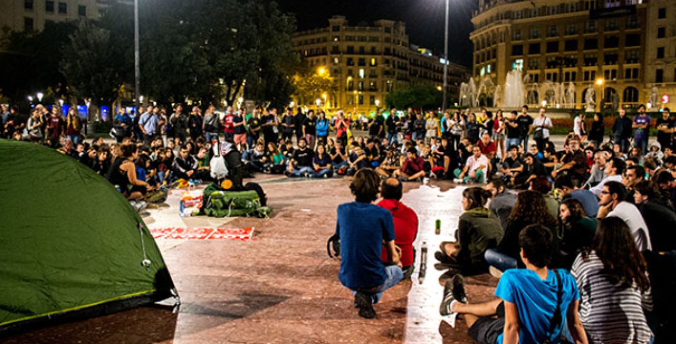 L'acampada a la plaça de Catalunya. Foto: Anna Celma (La Directa)