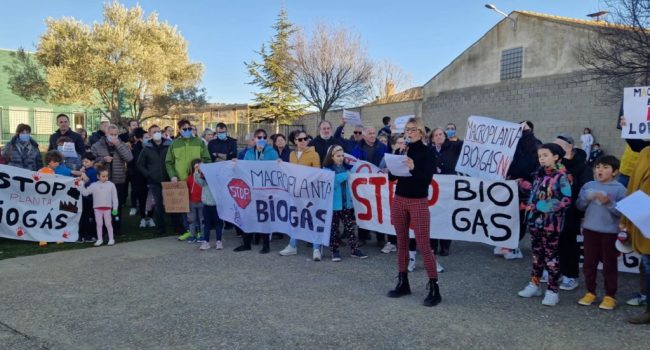 (Archivo, febrero 2026) Protesta en Tierz contra la planta de biogás | Foto: Stop Biogas Loporzano