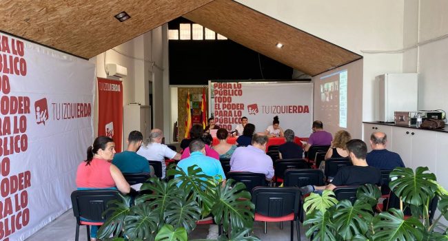 Coordinadora de IU Aragón reunida este sábado.