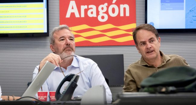 Azcón y Bermúdez de Castro presiden la reunión del CECOPI de este domingo | Foto: DGA