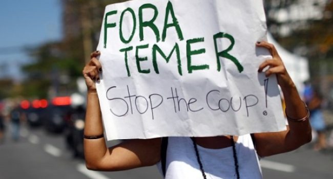Protestas contra el "golpe" de Temer contra Rousseff. Foto: TeleSur