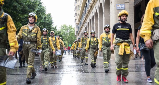 Protesta de la BRIF Daroca en Zaragoza. Foto: Pablo Ibáñez (AraInfo)