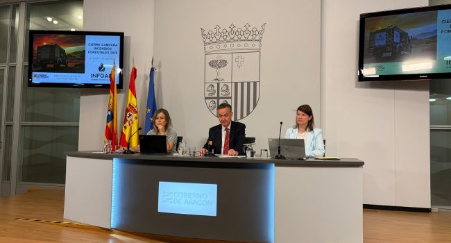 Rueda de prensa de presentación del balance de la campaña de incendios en Aragón durante el verano de 2026 | Foto: DGA / Fabián Simón