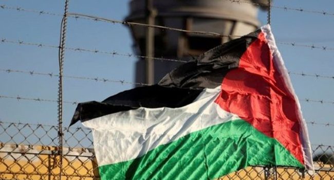 Bandera palestina en una cárcel israelí | Foto: Abya Yala TV