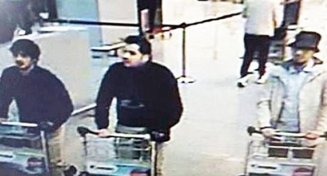 Presuntos autores de los ataques en Bruselas.
