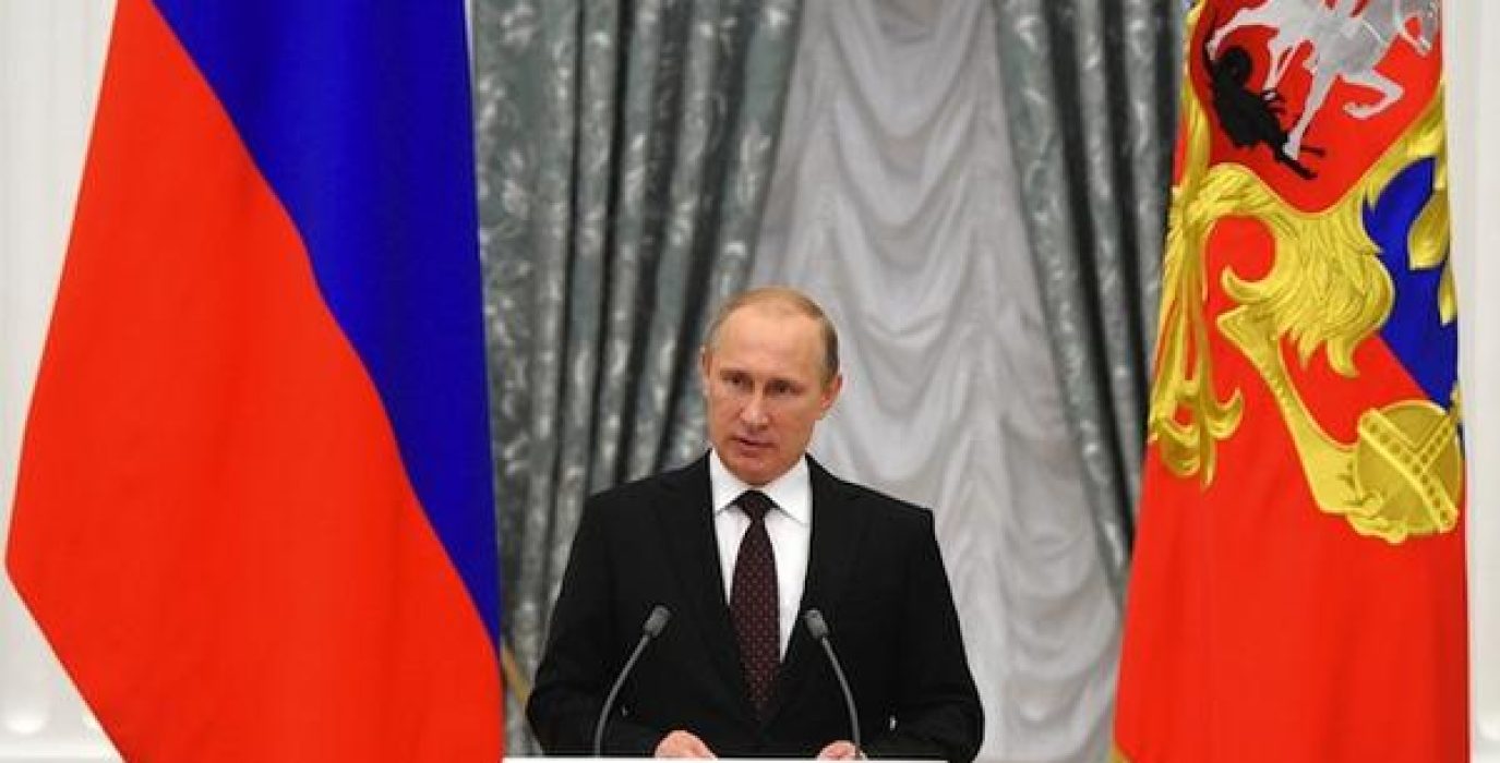 Vladimir Putin anunciando las limitaciones de comercio. Fotografía: Agencias.