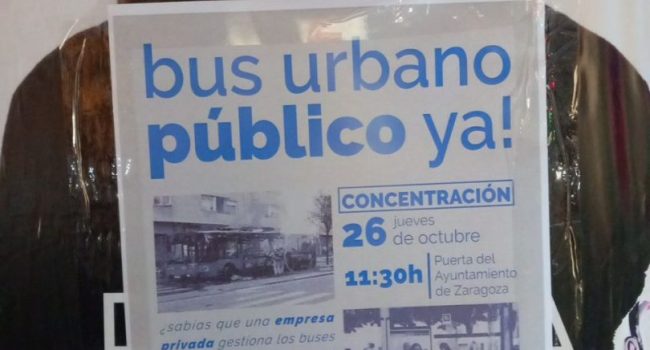 Cartel de la convocatoria de la concentración de este jueves en Zaragoza.