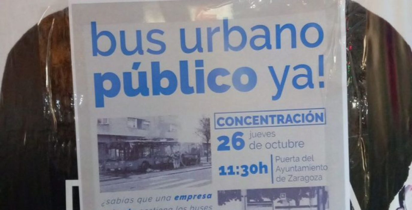 Cartel de la convocatoria de la concentración de este jueves en Zaragoza.