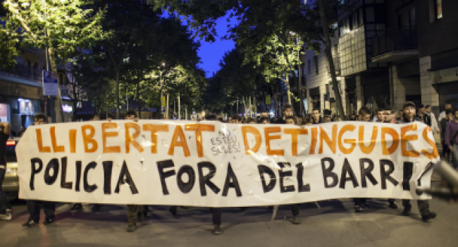 La manifestación de este jueves pedía la libertad de las personas detenidas. Foto: La Directa