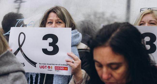 En lo que va de año tres personas han muerto en Aragón en accidente laboral | Foto: CCOO Aragón
