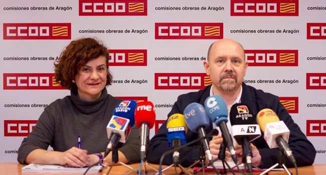 Elena Pérez y Manuel Pina. Foto: CCOO