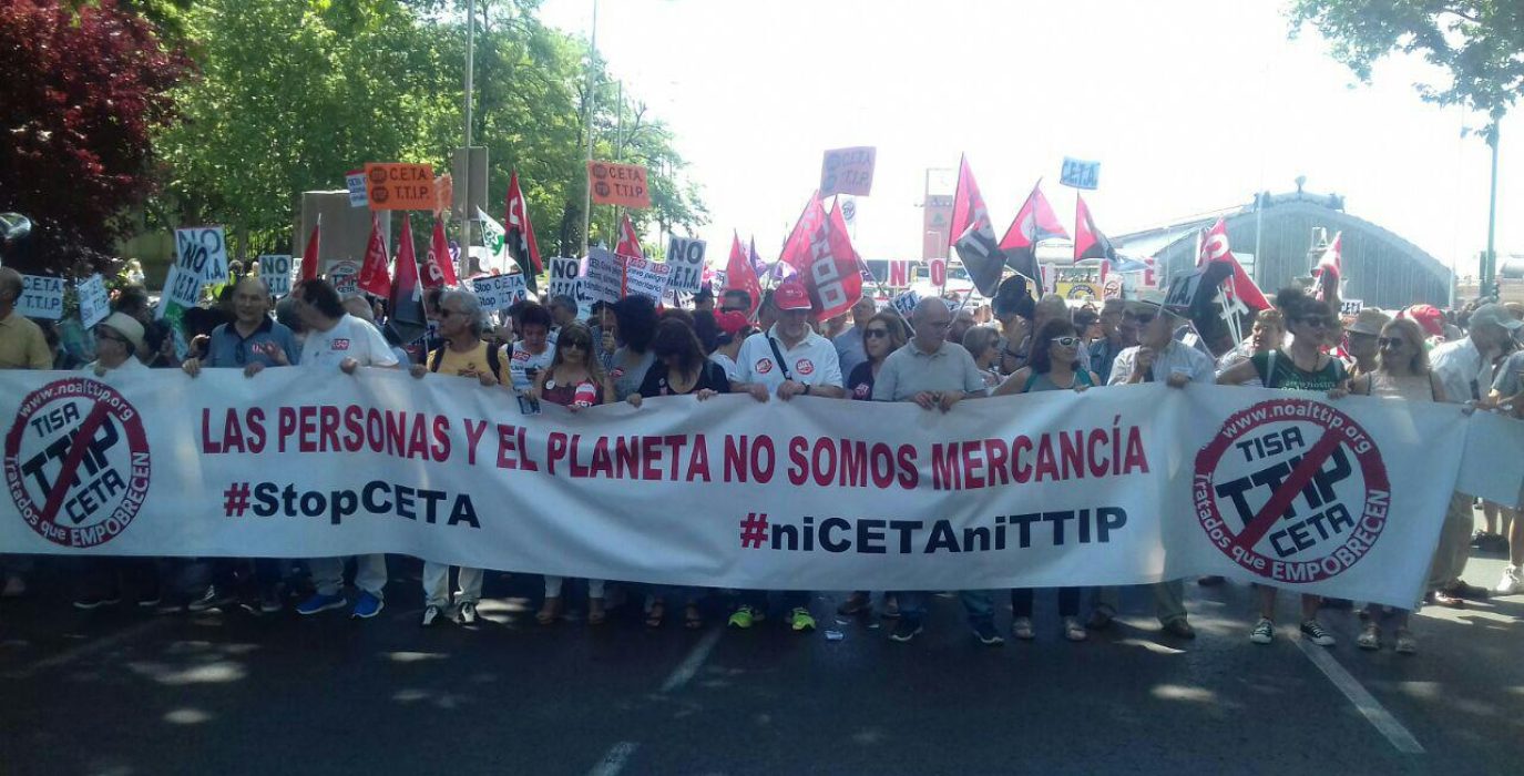 Manifestación contra el CETA en Madrid.