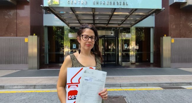 Cristina Vallés tras presentar la denuncia de CGT en Inspección de Trabajo | Foto: CGT