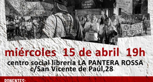 Cartel de la charla de esta tarde.