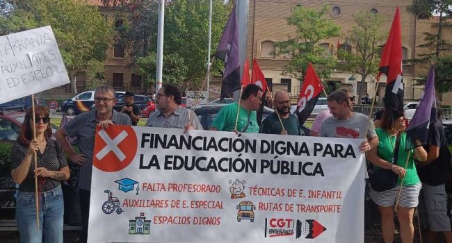 Reciente movilización de CGT en defensa de la enseñanza pública. Foto: CGT