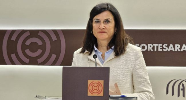 Isabel Lasobras, en comparecencia ante los medios en las Cortes | Foto: CHA