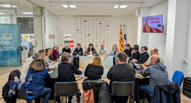 Reunión del Consello Nacional de CHA celebrado este lunes.