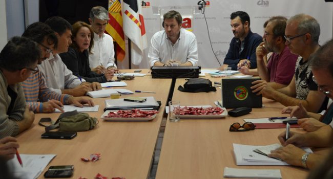 Imagen del Consello Nazional de CHA celebrado este lunes.