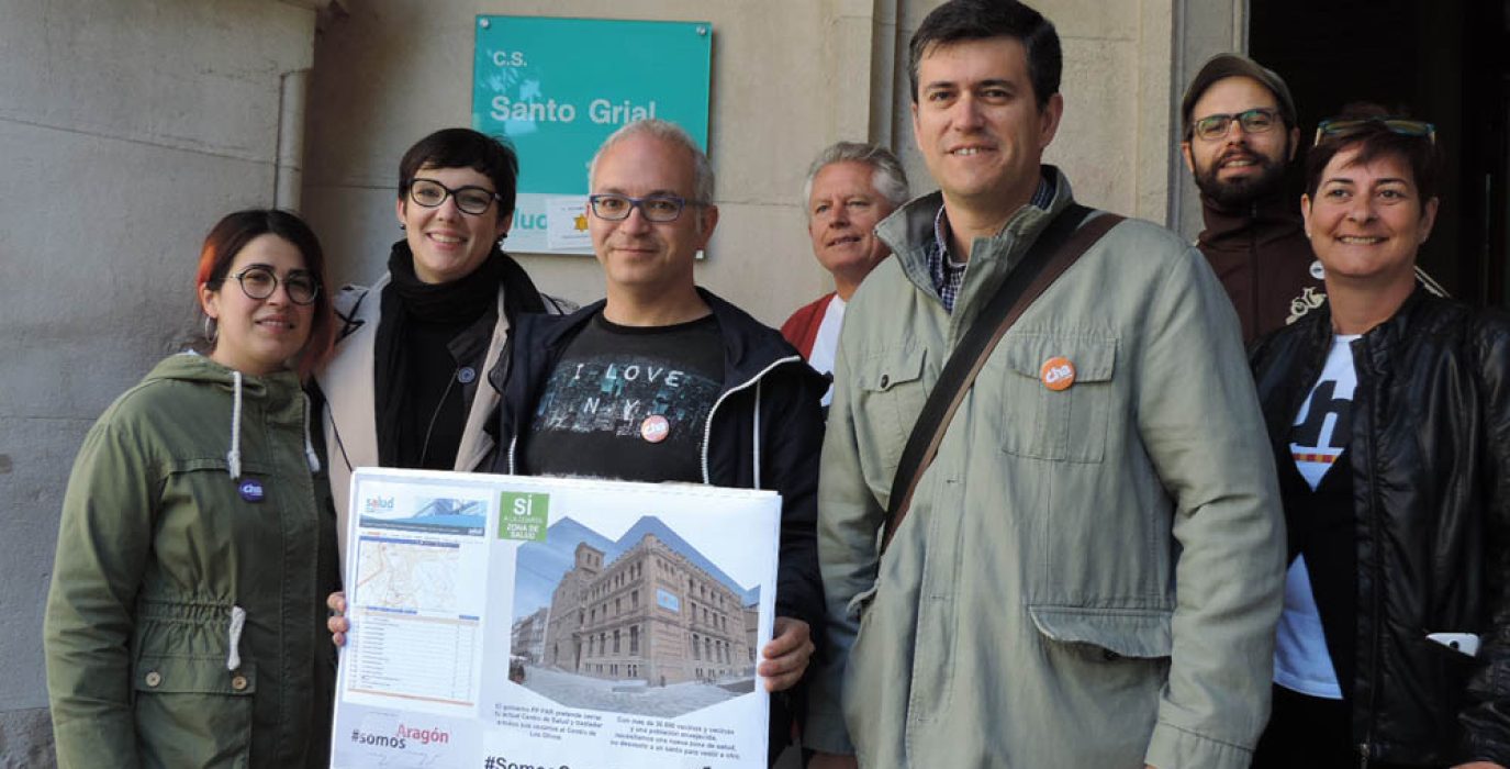 David Félez, Joaquín Palacín y otros miembros de CHA en el "Santo Grial".