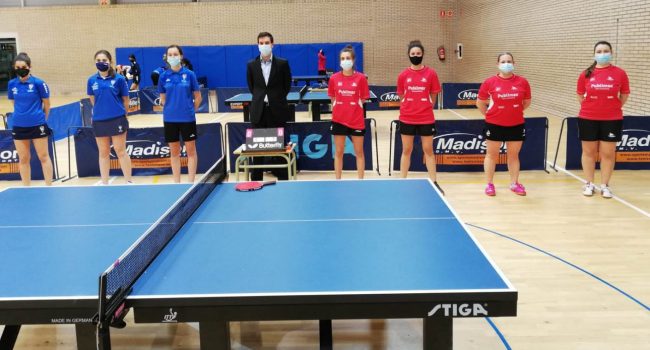 Jugadoras del CN Helios y Publimax de Primera estatal femenina. Foto: @FedAraTenisMesa