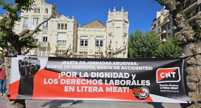 CNT: “Litera Meat vulnera de forma sistemática los derechos laborales de la mayor parte de la plantilla”