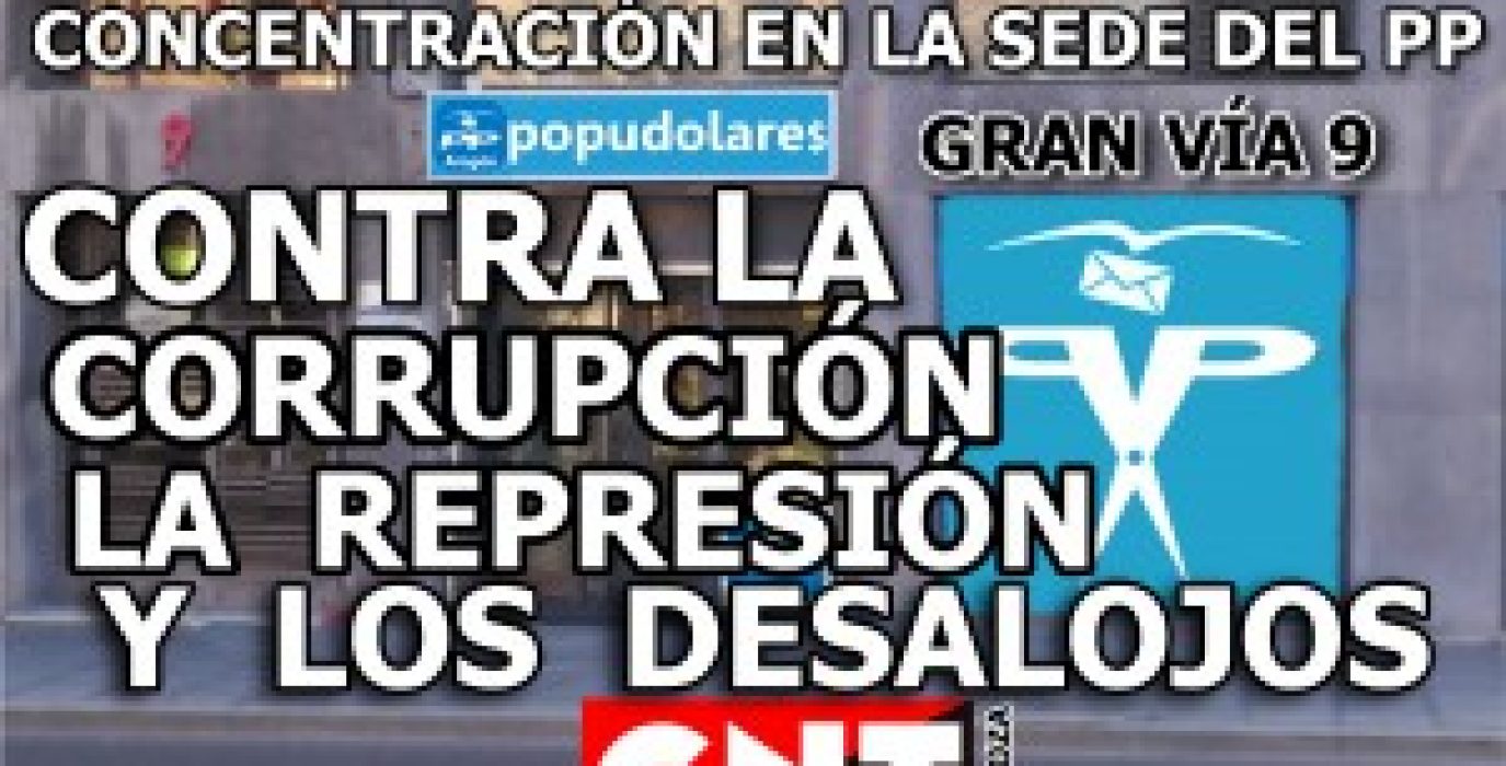 Cartel de la concentración de CNT de este sábado en Zaragoza.