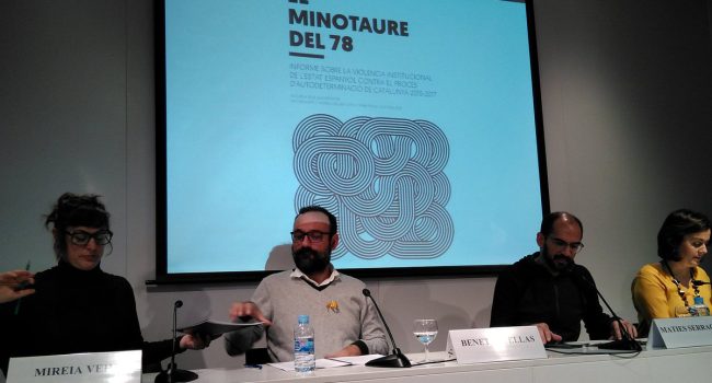 Mireia Vehí, Benet Salellas, Maties Serracant y Elvi Vila, durante la presentación del informe ‘Minotaure del 78’. Foto: @cupnacional