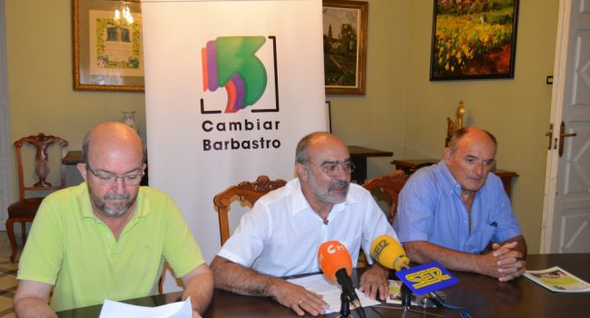 Rueda de prensa de Cambiar Barbastro. Foto: Cambiar Barbastro.