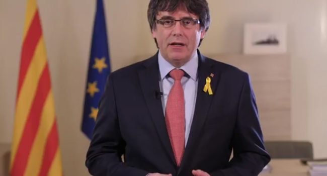 Puigdemont durante una comparecencia desde Bruselas.