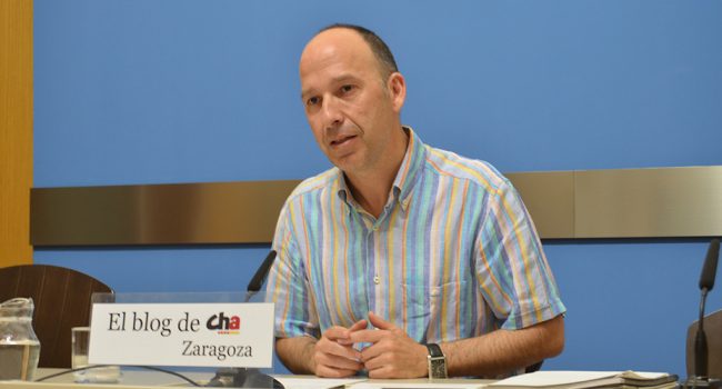 Carmelo Asensio, portavoz de CHA en el Ayuntamiento de Zaragoza.