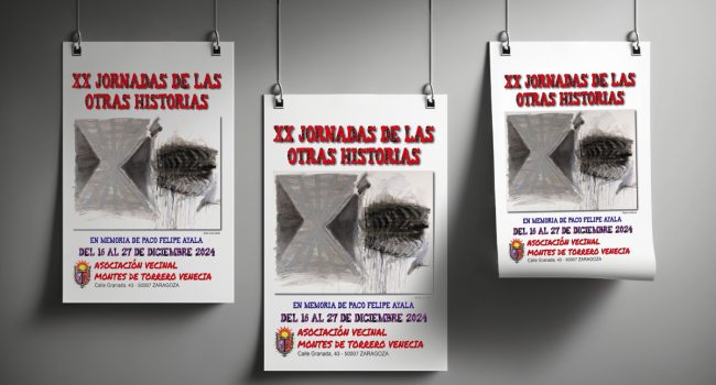 Carteles de las XX Jornadas 'De las otras historias', organizadas por la AV Venecia.