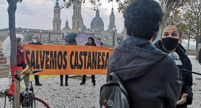 Acto informativo en Zaragoza de la Plataforma en Defensa de las Montañas de Aragón. Foto: PDMA