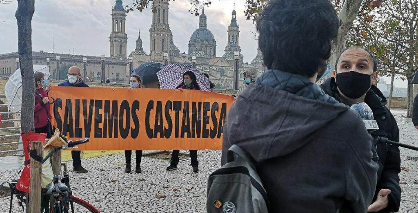 Acto informativo en Zaragoza de la Plataforma en Defensa de las Montañas de Aragón. Foto: PDMA