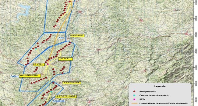 Centrales eólicas del Matarranya | Foto: Plataforma en Defensa de los Paisajes de Teruel