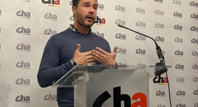 Chuaquín Bernal, candidato de CHA a la alcaldía de Zaragoza. Foto: CHA