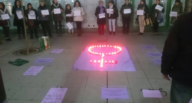 Uesca se vuelve a concentrar este jueves contra la violencia machista. Foto: Colectivo de Mujeres Feministas de Uesca