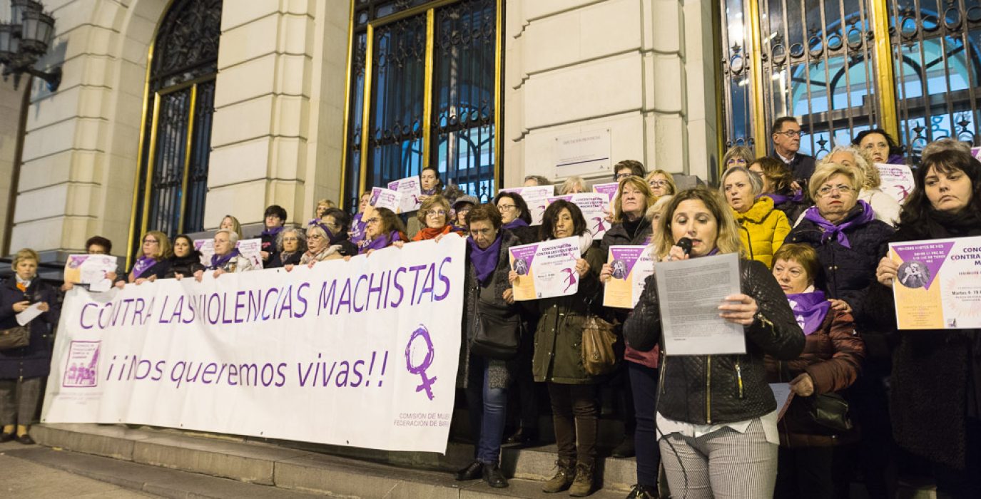 Concentración en Zaragoza el pasado 4 de febrero de 2020 contra las violencias machistas