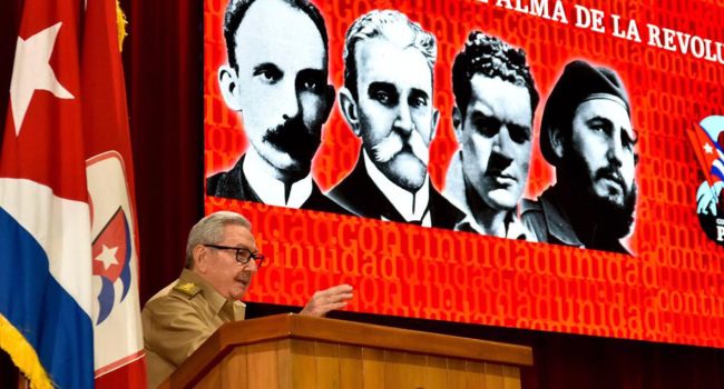 Raúl Castro en su último discurso como primer secretario del Partido Comunista de Cuba. Foto: @PartidoPCC