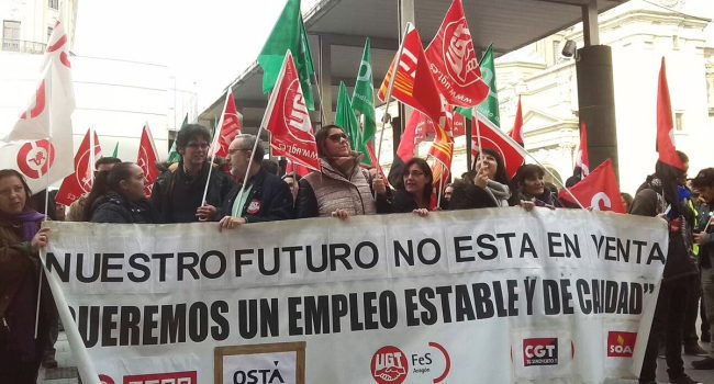 En Aragón, las movilizaciones en Contact Center están organizadas por CGT, CCOO, UGT, OSTA y SOA.