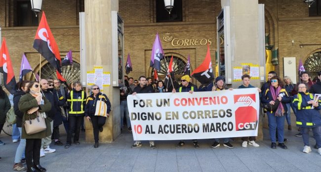 Las protestas volverán a la oficina central de Correos en Zaragoza | Foto: CGT