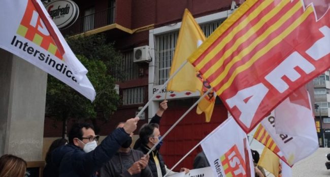 Protesta de STEA frente a la Cortes de Aragón | Foto: STEA
