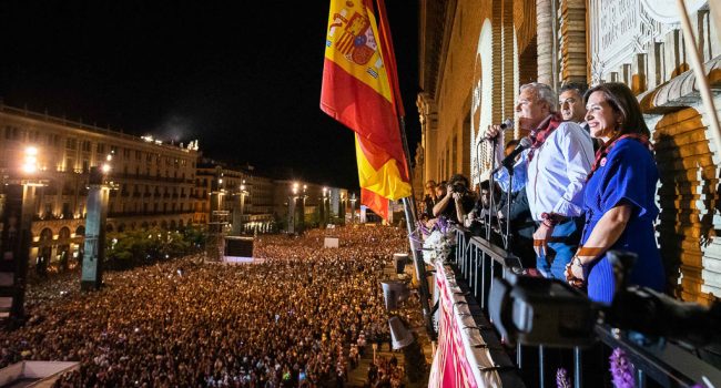 Jorge Azcón un momento durante el Pregón 2019. Foto: Daniel Marcos/Ayuntamiento de Zaragoza