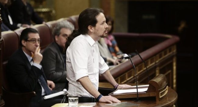 Pablo Iglesias en el Congreso de Madrid. Foto: Congreso