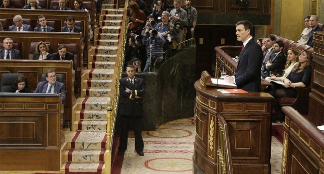 Pedro Sánchez durante su discurso de investidura. Foto: Congreso