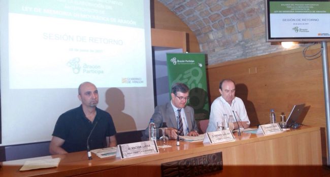 Sesión de retorno del proceso de participación para la futura Ley de Memoria Democrática. Foto: DGA