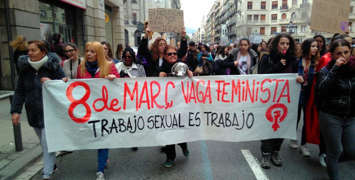 Manifestación del 8M en Barcelona. Foto: Twitter Agència 8M